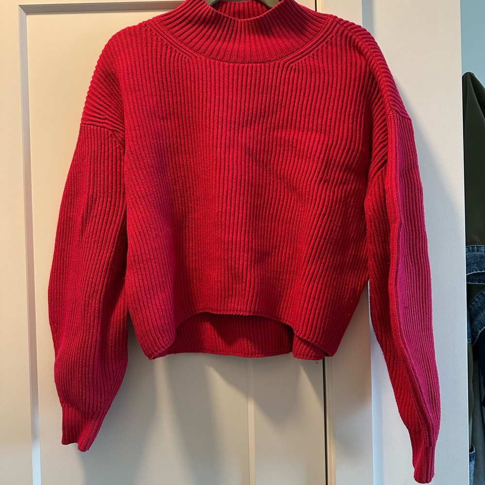 Anthropologie Hot Pink Ribbed Women's Sweater